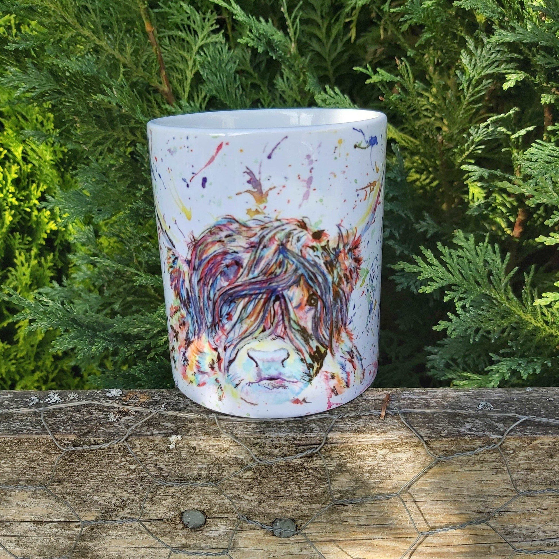 Water colour highland cow mug - Sew Tilley