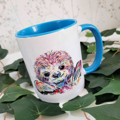 Watercolour sloth mug