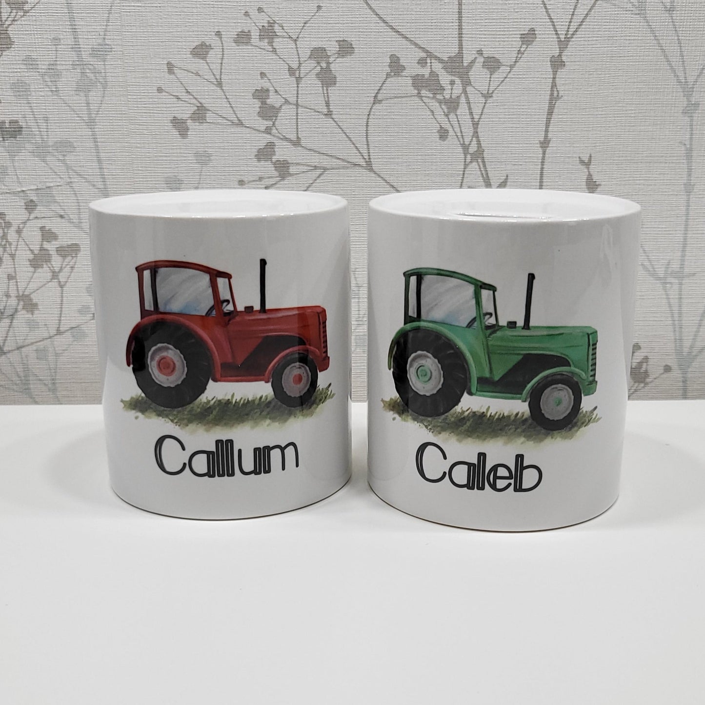 Personalised tractor money box - Green tractor
