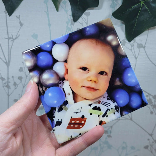 Ceramic photo coaster - personalised gift - M&G Gifts