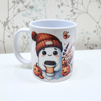 Cute ghost pumpkin mug - Cosy Fall Vibes