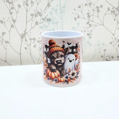 Autumn highland cow mug