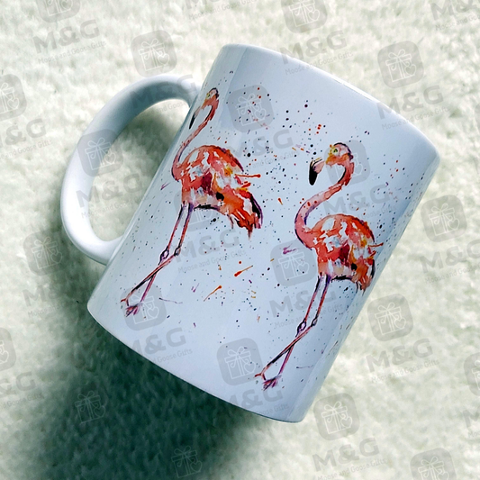 Watercolour Flamingo mug