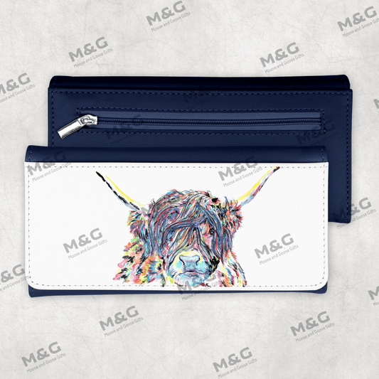 Highland cow personalised purse - women's wallet - personalised gift- unique gift - Moose and Goose Gifts