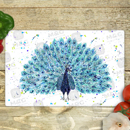 Peacock cutting board - chopping board - personalised cutting board - Moose and Goose gifts