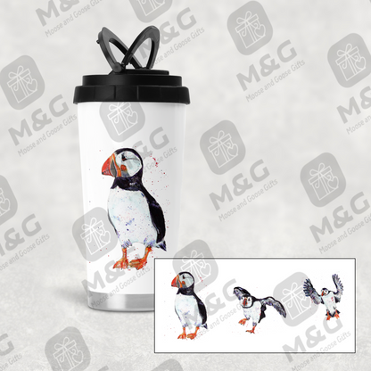 Puffin travel mug - personalised mug - moose and goose gifts