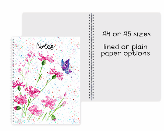 Flower and butterfly notebook - Moose and Goose Gifts