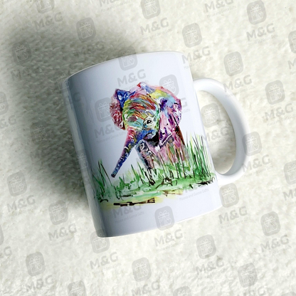 Watercolour elephant mug