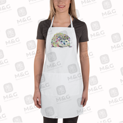 Hedgehog apron - White printed cooking apron