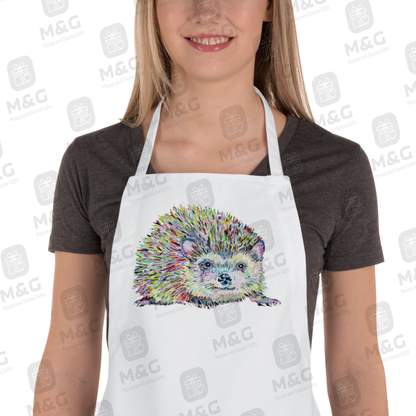 Hedgehog apron - White printed cooking apron