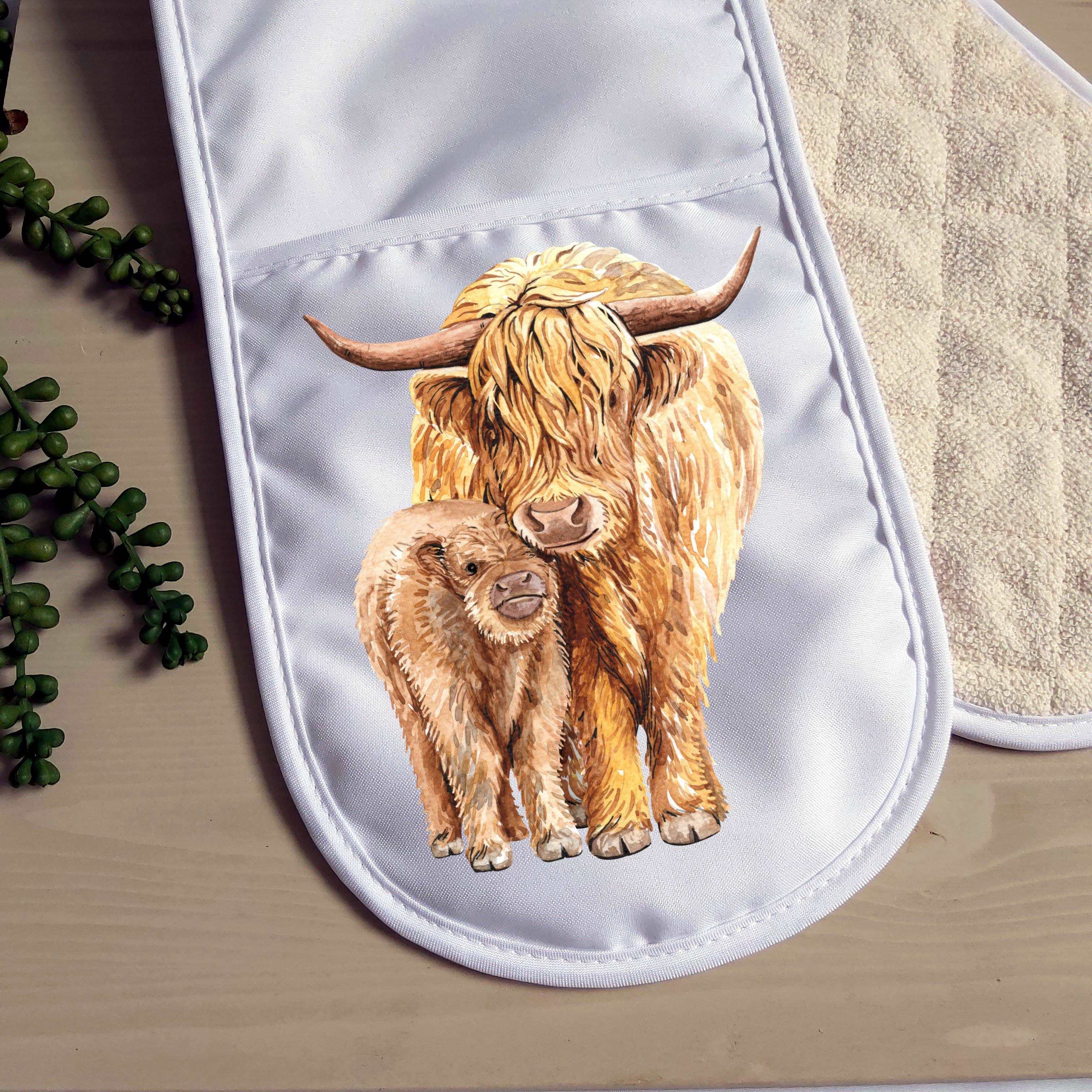 Highland cow double oven glove - kitchen décor – Moose and Goose Gifts