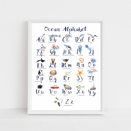 Ocean Alphabet print - Sew Tilley