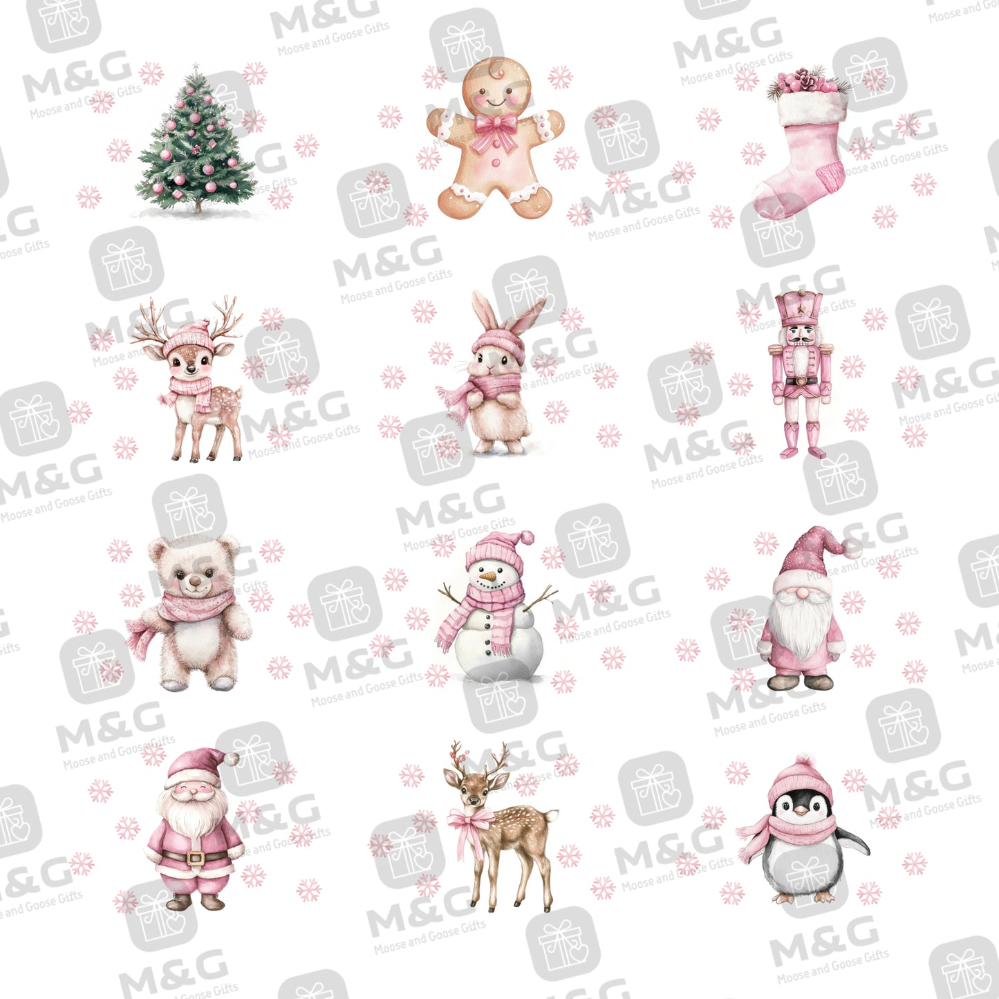 Personalised Ceramic Christmas Ornaments - Pink