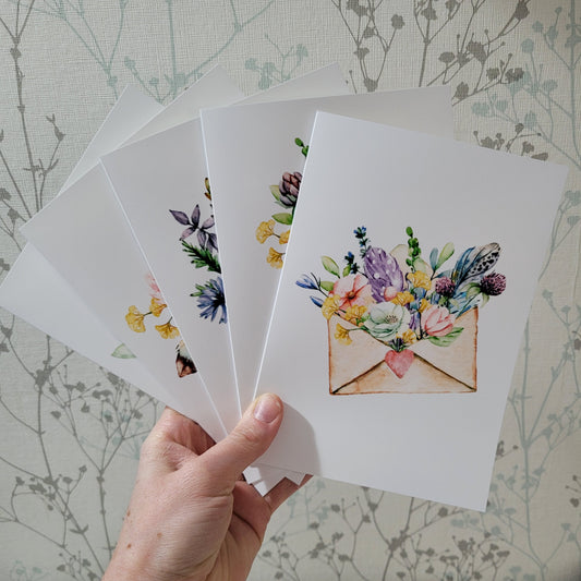 Pack of 5 floral cards