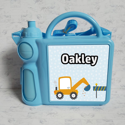 Digger lunch box with water bottle - Sew Tilley